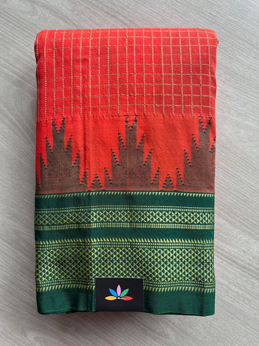 Temple Border Mercerized Cotton Ilkal Saree-26792