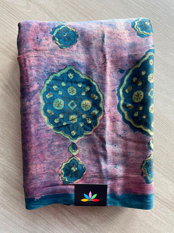 Hand Block Printed Modal Silk Saree - 35194