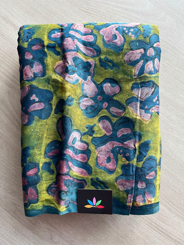Hand Block Printed Modal Silk Saree - 35198