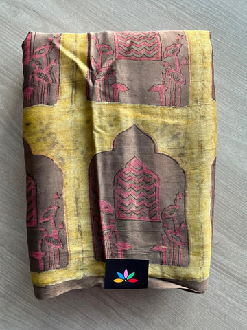 Hand Block Printed Modal Silk Saree - 35201