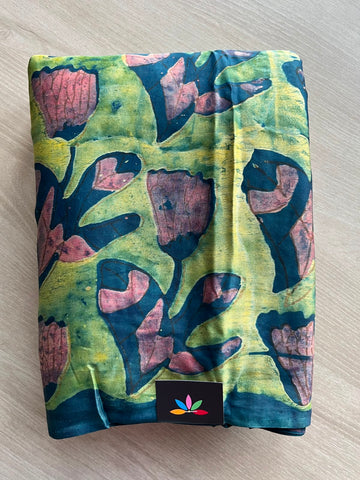 Hand Block Printed Modal Silk Saree - 35202