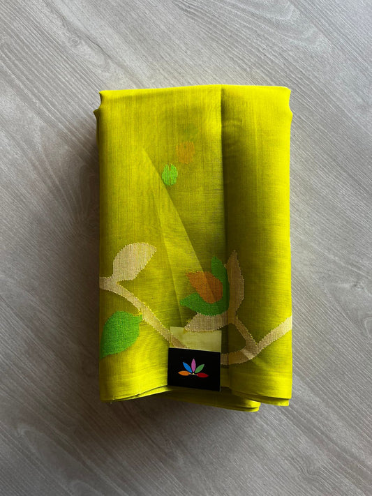 Handwoven Muslin Silk Jamdani Saree -11465