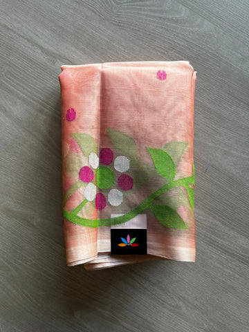 Handwoven Muslin Silk Jamdani Saree -11466