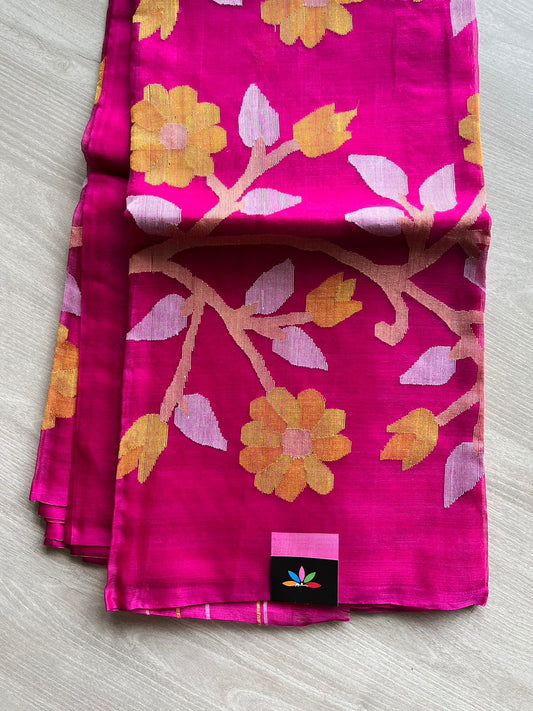 Handwoven Muslin Silk Jamdani Saree -11981