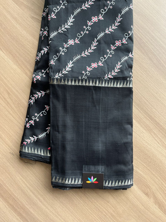 Printed Handwoven Mangalagiri Silk Cotton Saree -14153