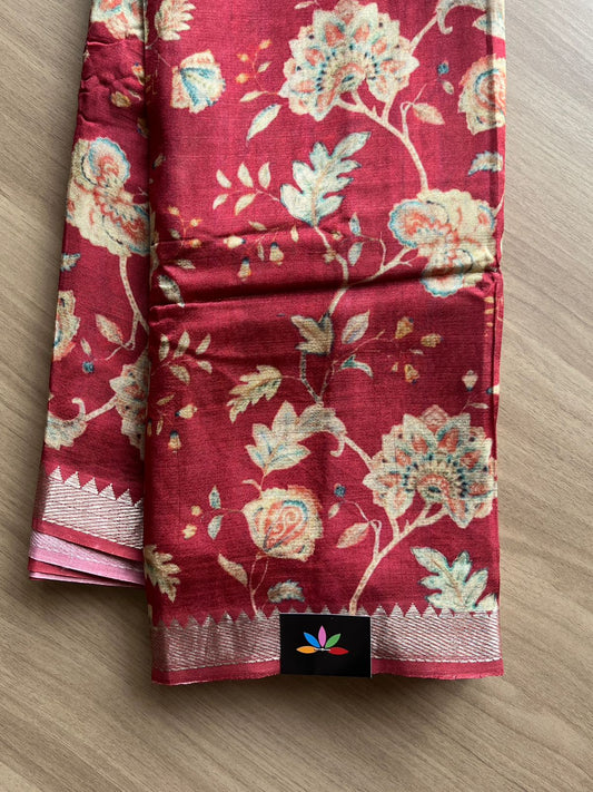 Digital Printed Mangalagiri Silk Cotton Saree -14163