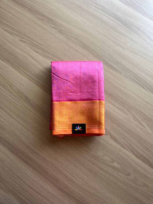 Traditional Border Handloom Mangalagiri Silk Cotton Saree -14647