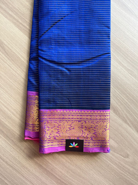 Traditional Border Handloom Mangalagiri Silk Cotton Saree -14648