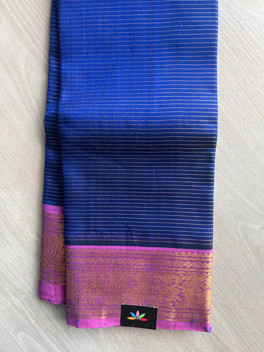 Traditional Border Handloom Mangalagiri Silk Cotton Saree -14648