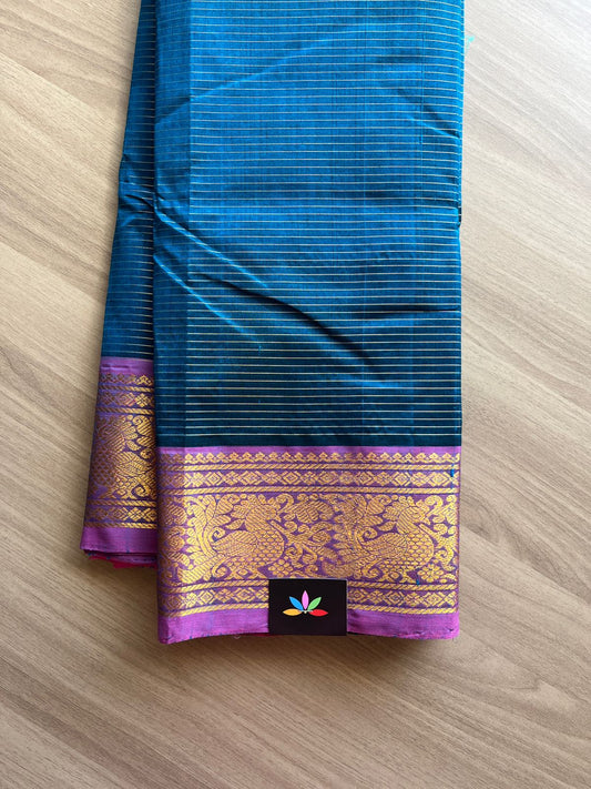 Traditional Border Handloom Mangalagiri Silk Cotton Saree -14649