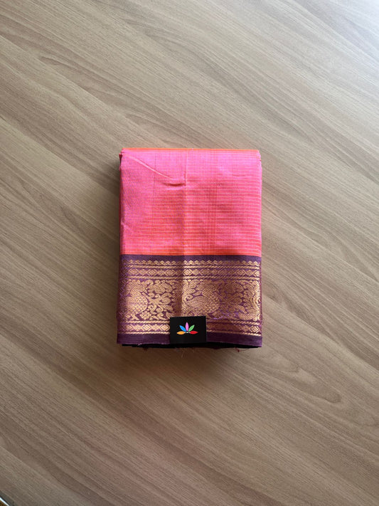 Traditional Border Handloom Mangalagiri Silk Cotton Saree -14650