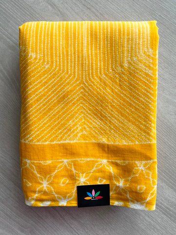 Hand Stitched Shibori Fine Mul Cotton Saree - 33402