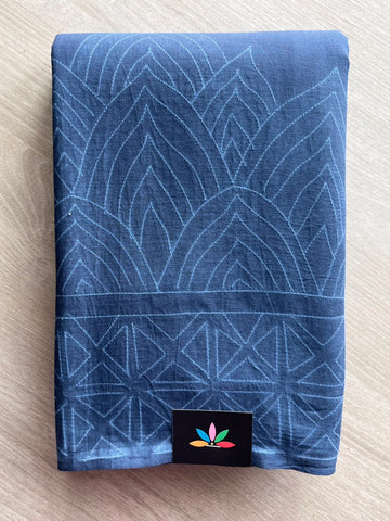 Hand Stitched Shibori Fine Mul Cotton Saree - 33403