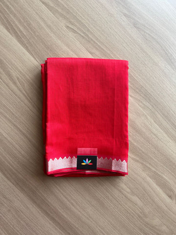 Small Border Handloom Mangalagiri Silk Cotton Saree -17936