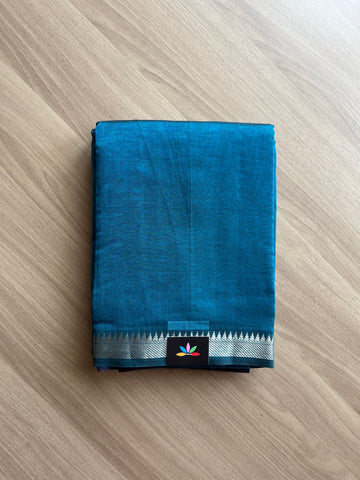 Small Border Handloom Mangalagiri Silk Cotton Saree (Thick Weave) -17938