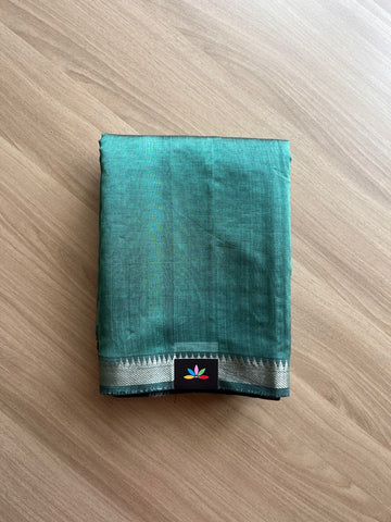 Small Border Handloom Mangalagiri Silk Cotton Saree (Thick Weave) -17940