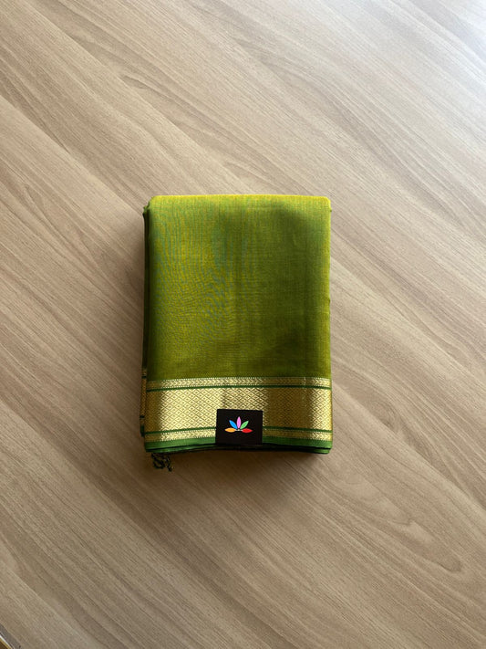 Green Handloom Maheshwari Silk Cotton Saree -15113