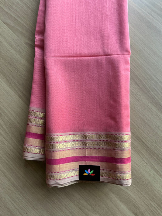 Pink Handloom Maheshwari Silk Cotton Saree -15114