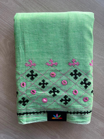 Gujarati Stitch Cotton Saree - 35041