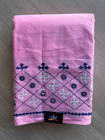 Gujarati Stitch Cotton Saree - 35042