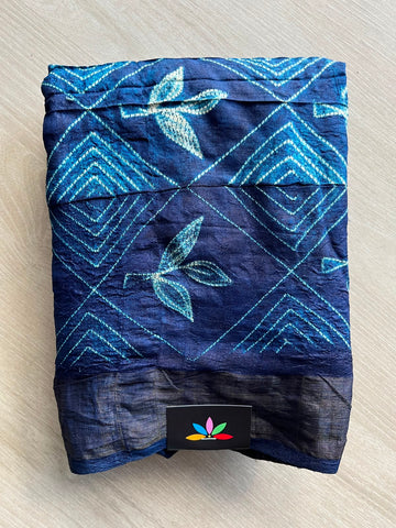 DUPPATA: Hand Stitched Shibori Tussar Silk Duppata - 35052