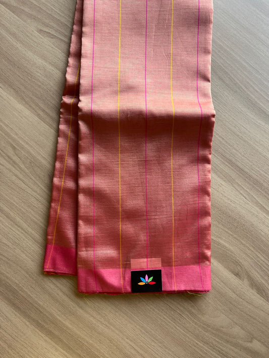 Stripped Handloom Mangalagiri Silk Cotton Saree-14381