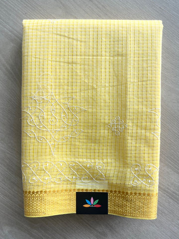 Kolam Embroidered Mangalagiri Cotton Saree - 32209