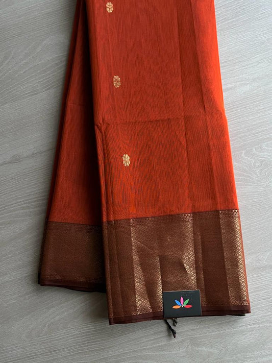 Big Border Handwoven Maheshwari Silk Cotton Saree -8739