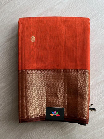 Big Border Handwoven Maheshwari Silk Cotton Saree -8739