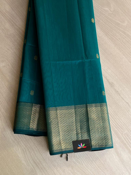 Big Border Handwoven Maheshwari Silk Cotton Saree -8496