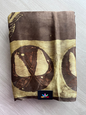 Natural Dyed Hand Block Printed Modal Silk Saree - 35704