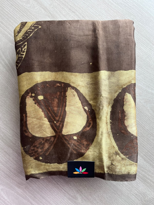 Natural Dyed Hand Block Printed Modal Silk Saree - 35704