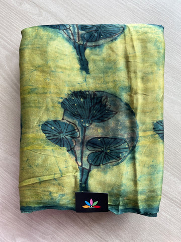 Natural Dyed Hand Block Printed Modal Silk Saree - 35707