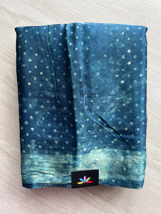 Natural Dyed Hand Block Printed Modal Silk Saree - 35709
