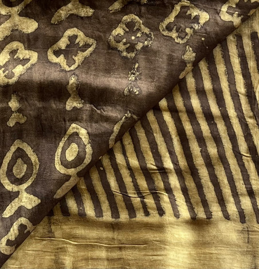 Natural Dyed Hand Block Printed Modal Silk Saree - 35710