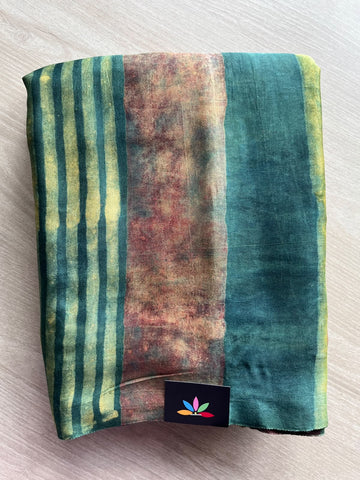 Natural Dyed Hand Block Printed Modal Silk Saree - 35711