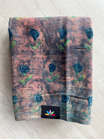 Natural Dyed Handblock Printed Mul Cotton Saree - 36472
