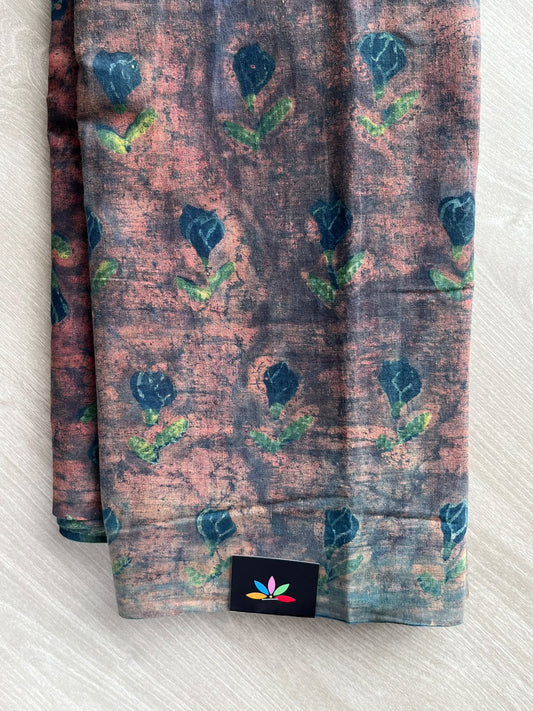 Natural Dyed Handblock Printed Mul Cotton Saree - 36472