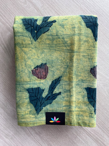 Natural Dyed Handblock Printed Mul Cotton Saree - 36474