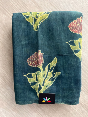 Natural Dyed Handblock Printed Mul Cotton Saree - 36476