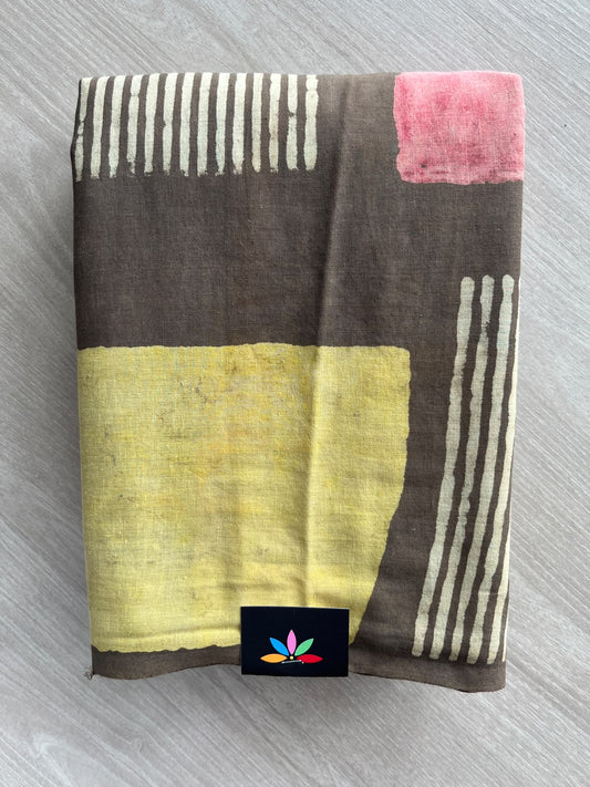 Natural Dyed Handblock Printed Mul Cotton Saree - 36477