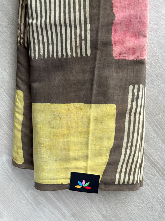 Natural Dyed Handblock Printed Mul Cotton Saree - 36477