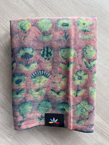 Natural Dyed Handblock Printed Mul Cotton Saree - 36479