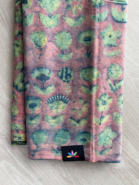 Natural Dyed Handblock Printed Mul Cotton Saree - 36479