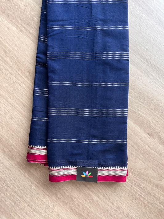 Stripped  Narayanpet Mercerized Cotton Saree -15001