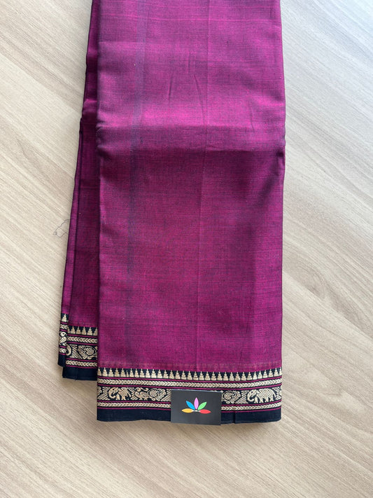 Elephant Border Narayanpet Mercerized Cotton Saree -15005