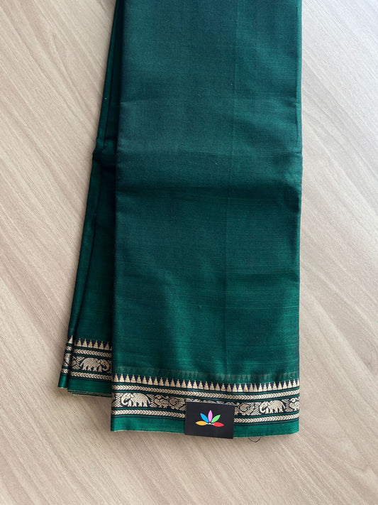 Elephant Border Narayanpet Mercerized Cotton Saree -15007-15008