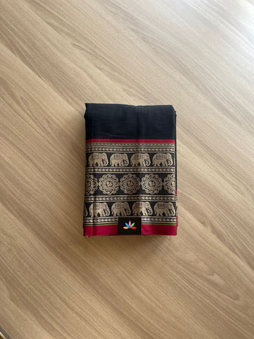 Elephant Border Narayanpet Mercerized Cotton Saree -15012