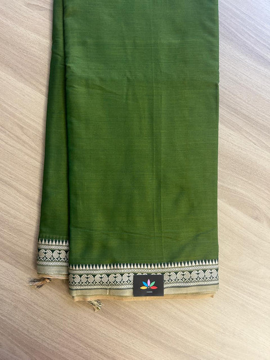 Handloom Small Border Narayanpet Cotton Saree -16689