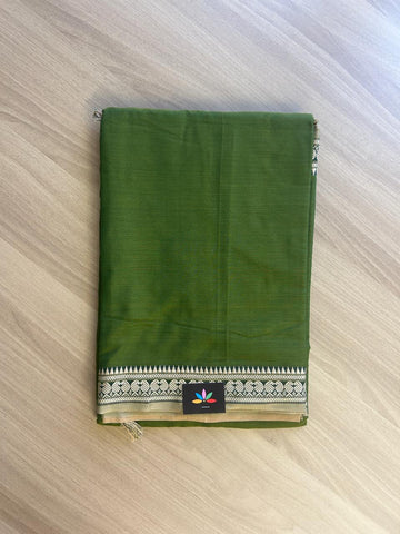 Handloom Small Border Narayanpet Cotton Saree -16689